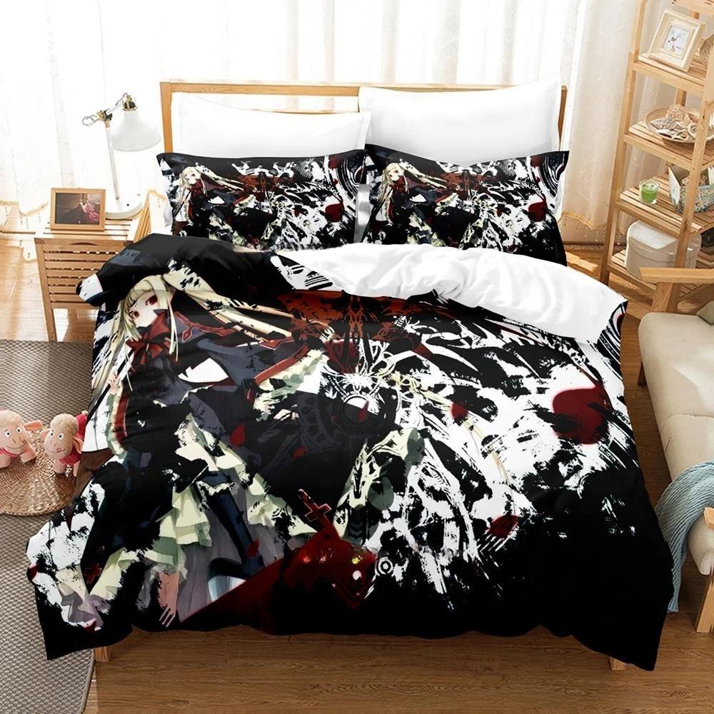 New Fashion 3D Printed Anime Game Blazblue Bedding Set Cartoons three-piece Set Adult Kid Bedroom Duvet Cover Sets Home Textiles