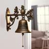 Rustic Metal Welcome Bell Christmas Wall Mounted Door Bell Vintage Dinner Bell for Outdoor Front Door Porch Home Decor