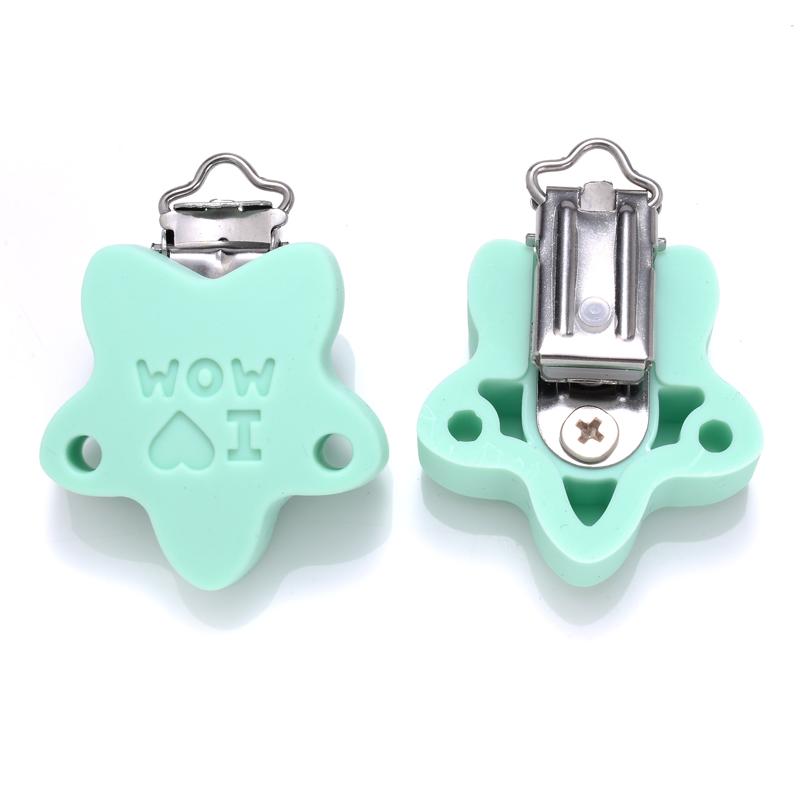3Pcs Silicone Pacifier Clip Star Heart Round Silicone Clips for DIY Pacifier Chain Accessories Baby Soother Nursing Dummy Holder