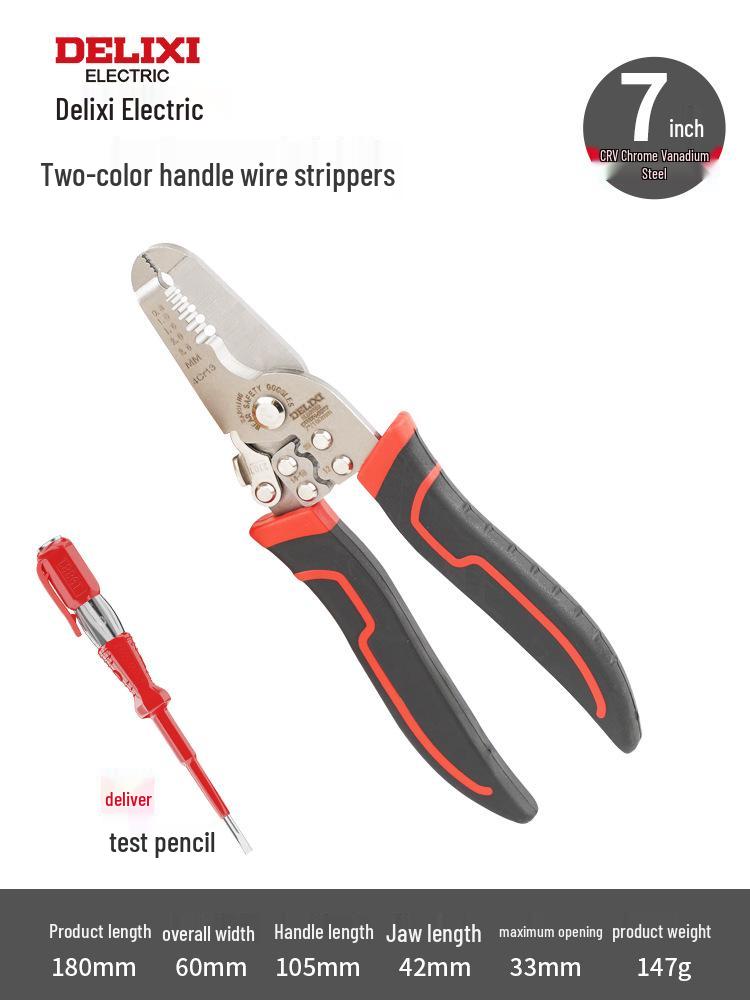 Delixi Multifunctional Electrician Wire Strippers and Crimping Pliers