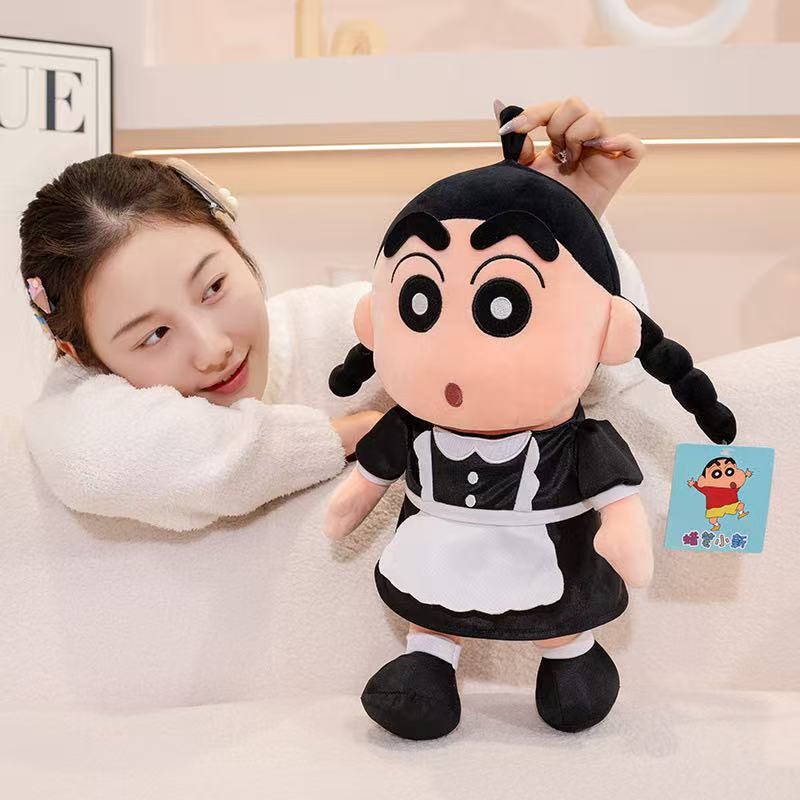 Latest Funny Crayon Shin Chan Maid Doll Stuffed Plush Toy, Cartoon Anime Cute Children's Birthday Gift, Fun Doll