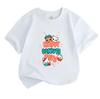 Cute Kawaii Happy Donuts Cartoon Print Kids T Shirt 100% Cot