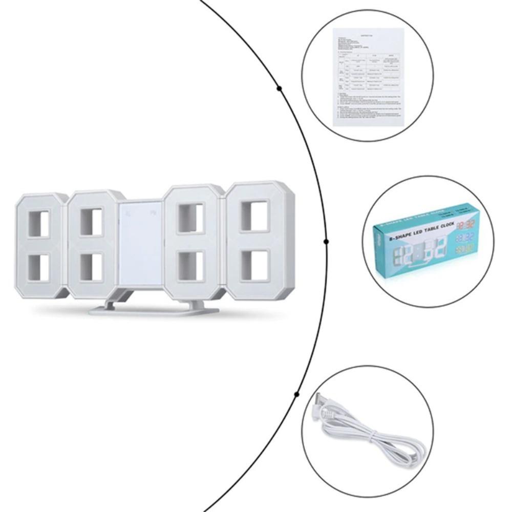 Wall-mounted Digital Alarm Clock Adjustable Luminous Mode LED Clock Digital Desktop Clock  Desk