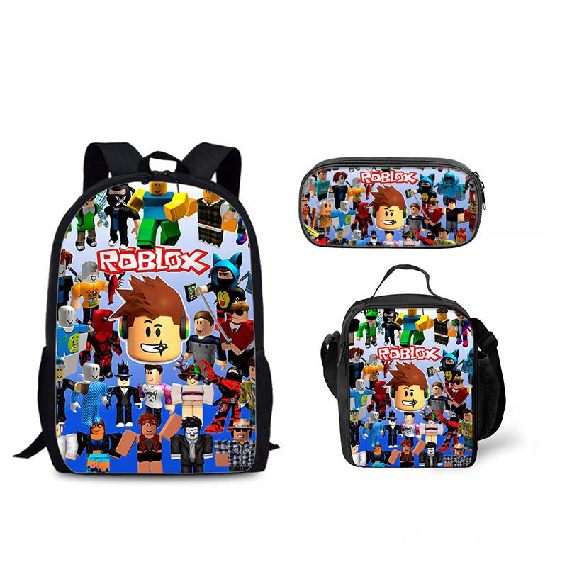 Roblox Kids Backpack Set With Cartoon Print For School And Travel
