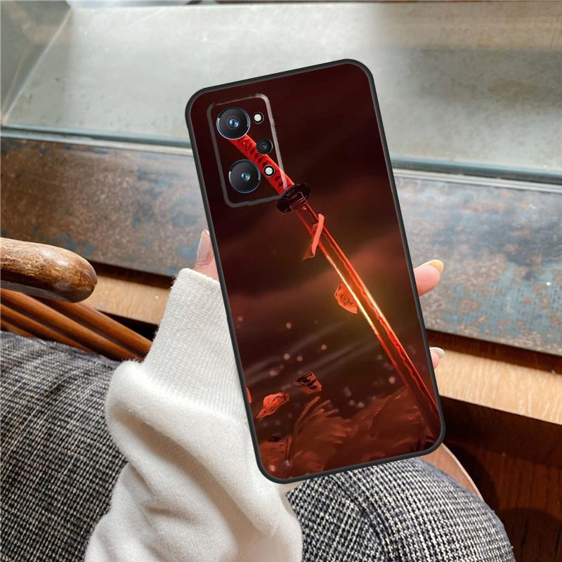 Japan Samurai Katana Case For Realme 15 Pro GT7 GT6 11 12 13 14 Pro Plus C55 C51 C53 C35 C33 C61 C65 C67 C71 C75