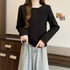 Western Style Warm German Velvet Lace Long-sleeved T-shirt Women Autumn Winter Korean Style Loose Slimming Bottoming Top