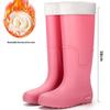 Women's Fashionable Non-Slip High-Top Rain Boots with Fleece Lining for Warmth