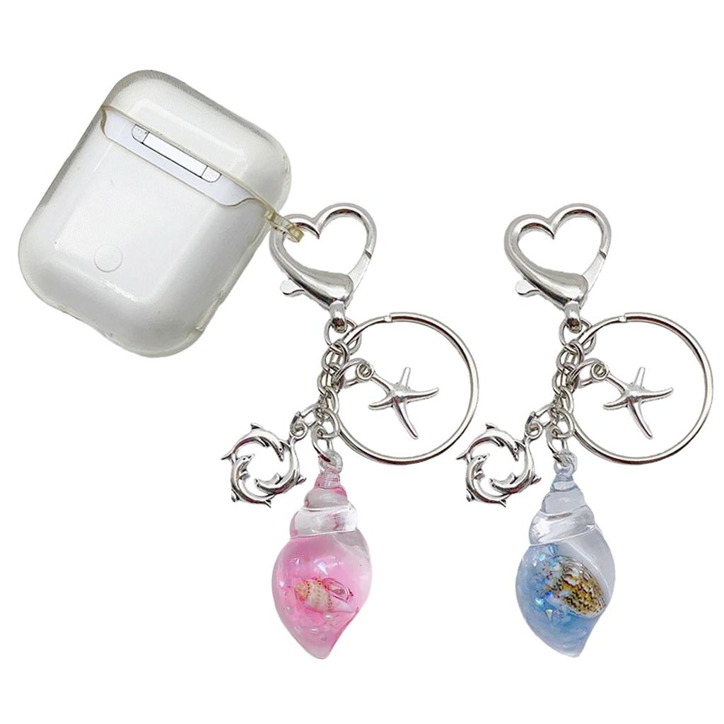 Stylish Ocean Themed Keychain Bag Purse Keyrings Backpack Pendant Conch Key Ornament Perfect Gift for Fashion Lover