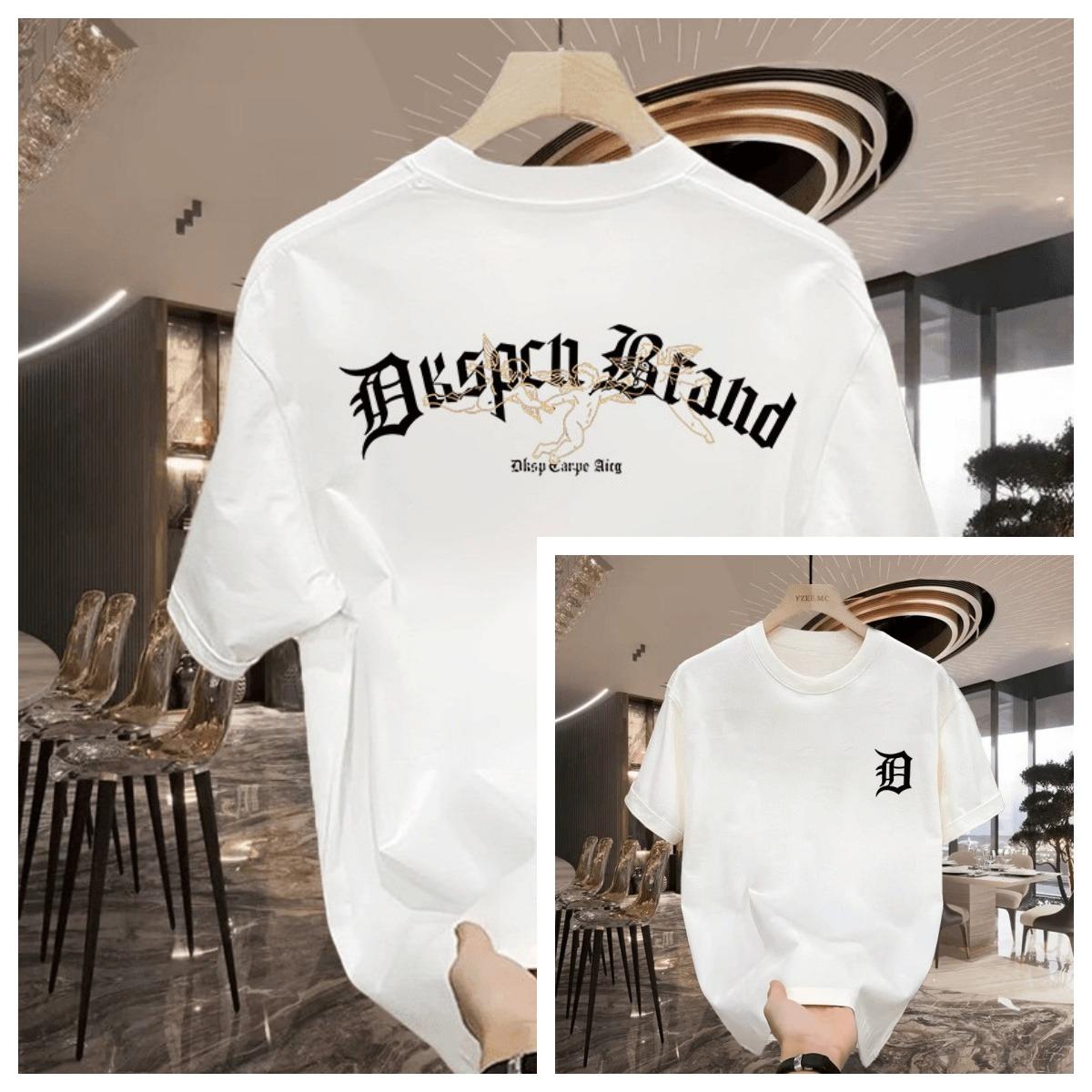 Americanstyle Highend Trendy Shortsleeved Tshirt Mens and Womens Trendy Brand Roundneck Summer Pure Cotton 4XL