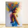 A tisky Nástěnné malby na plátně Černá dívka Abstraktní obraz na stěnu pro jídelnu Výzdoba uličky Graffiti Barevné umělecké plakáty