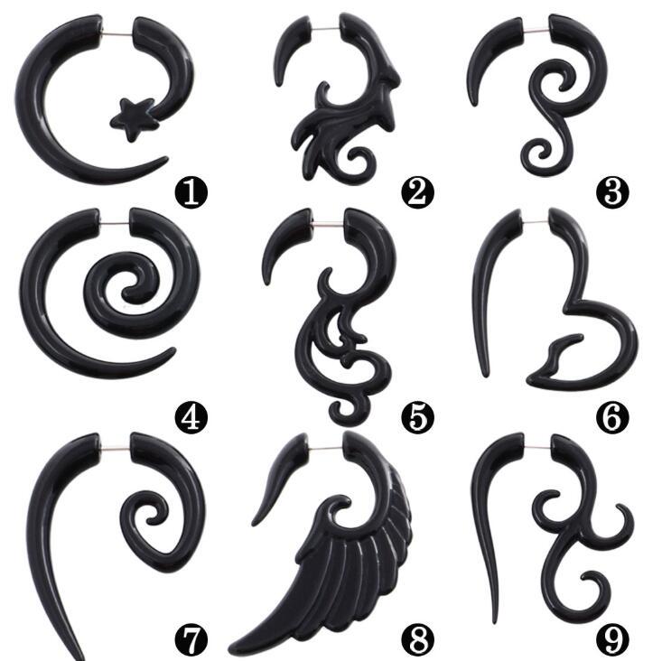 

1 пара модных индивидуальных yakeli специальной формы, пластиковые крылья для уха, пирсинг тела 1 чёрный