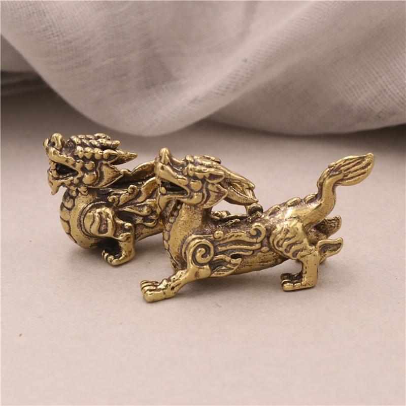 Brass Fengshui Dragon Ornament for Good Fortune and Happiness Ornaments for Home Desktop Car Vintage Decorations