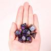 DND Polyhedral Metal Game Dice Glitter with Numbers 7pcs Set for Dungeons and Dragons RPG MTG Table Games D&D Pathfinder Shadowrun and Math Teaching