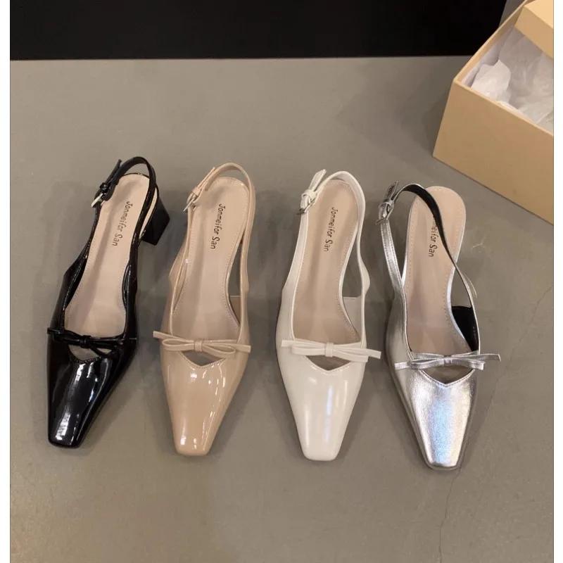 Fashion 2025 Summer High Heel Women Sandals Fashion Square Toe Singbacks Pumps Stripper Party Female Sandalias