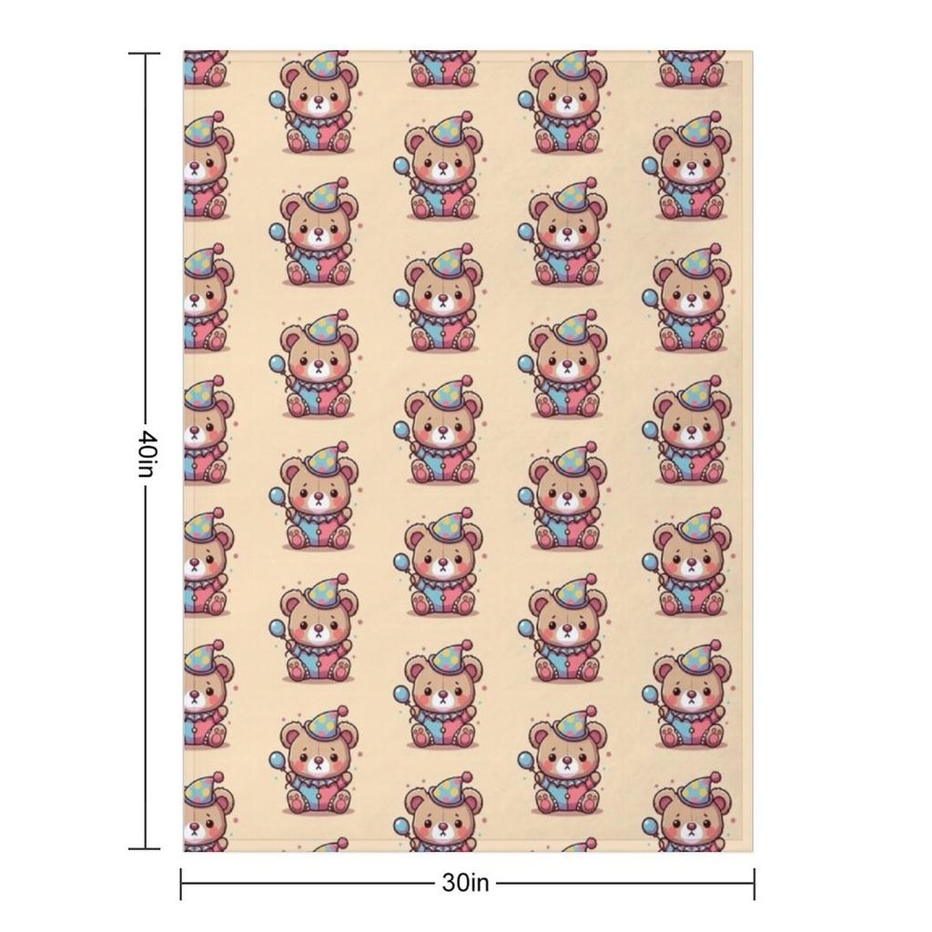 clown bear Throw Blanket Nap For Sofa Thin Thermal Bed linens Blankets