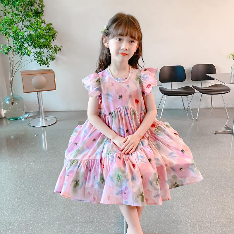 Girls' Stylish Floral Summer Princess Dress