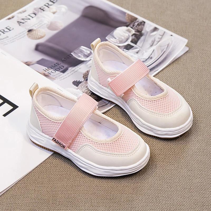 Kids Sneakers 2024 Spring Summer Fashion Breathable Girls Casual Shoes Air Mesh Classic Ins Hot Children School Shoes Soft Tide