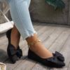Pointed-toe Flat Single Shoes for Women, Bean Shoes with Bows, Casual Single Shoes for Women