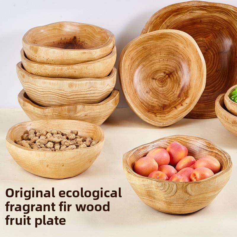 Massivholz Obsttopf Kunst Holzschale Haushalt Snack Obst Kreativ Chinesisch High-End Leichter Luxus Holztablett