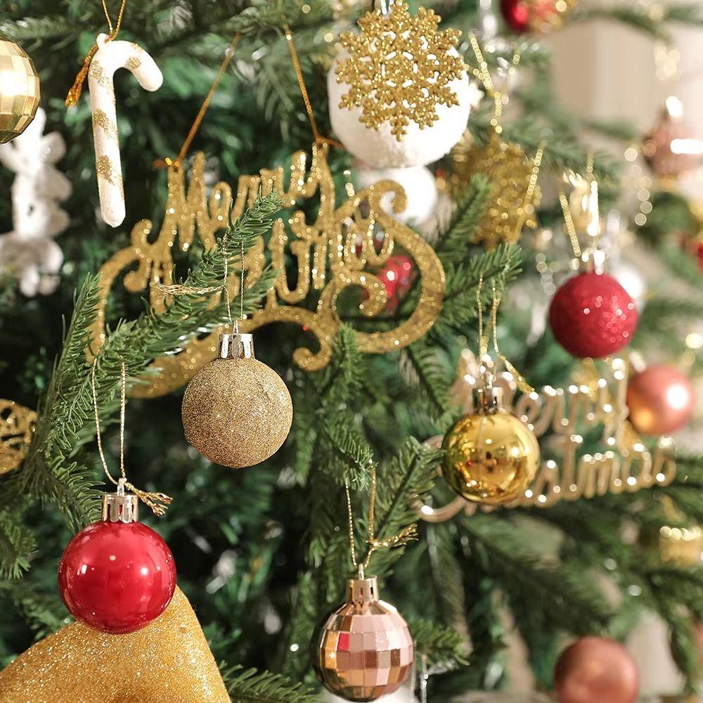 42Pcs 3/4/5cm Christmas Balls Set Creative Xmas Tree Pendants  Happy New Year Decoration