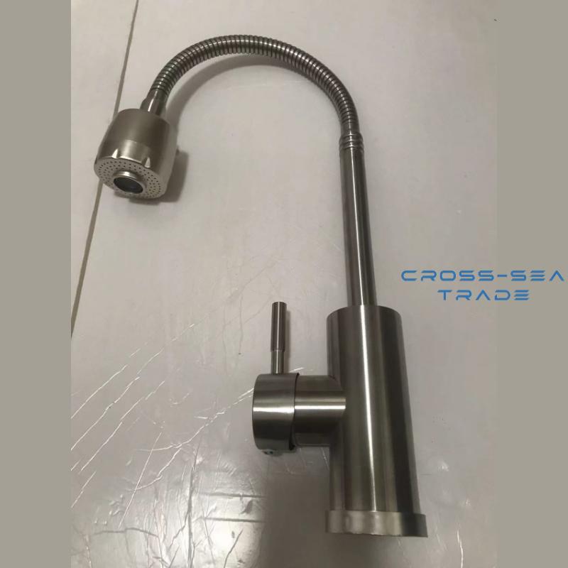 Modern Design Stainless Steel Universal Kitchen Faucet Premium Quality Faucet for Kitchen Use (as the picture,Stainless Steel)