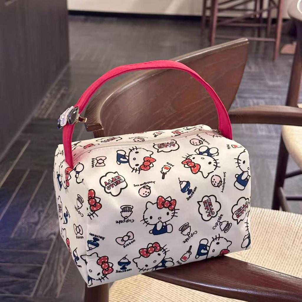 Tragbare Make-up- und Toilettenartikeltasche mit Katzenprint für Damen - 2025 Reisehandtasche