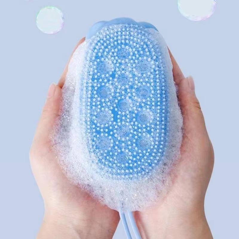 1-3pcs Shower Cleaning Bath Brushes Body Scrubber Silicone Exfoliating Scrub Bath Double-Sided Use Massager Skin Cleaning Tools