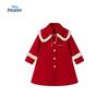 Disney Girls' Mid-Length Red Wool Blend Coat with Detachable Cape