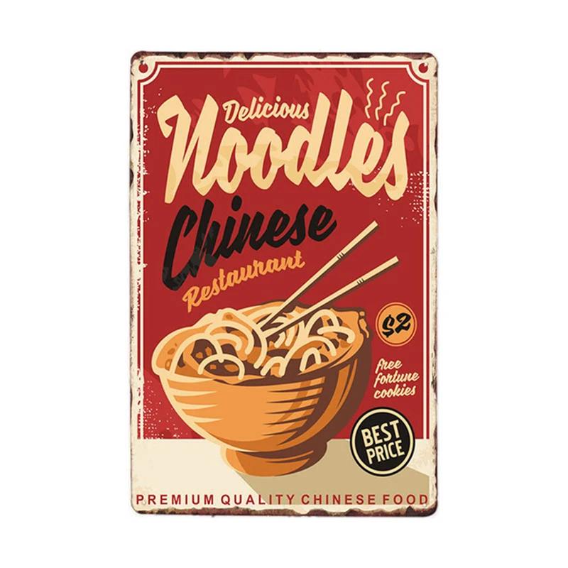 Fried Chicken,Cake,Cheese, Beef Steak Metal Tin Sign Vintage Plate Plaque Iron Painting Pin Up Wall Decor For Restaurant Kitc