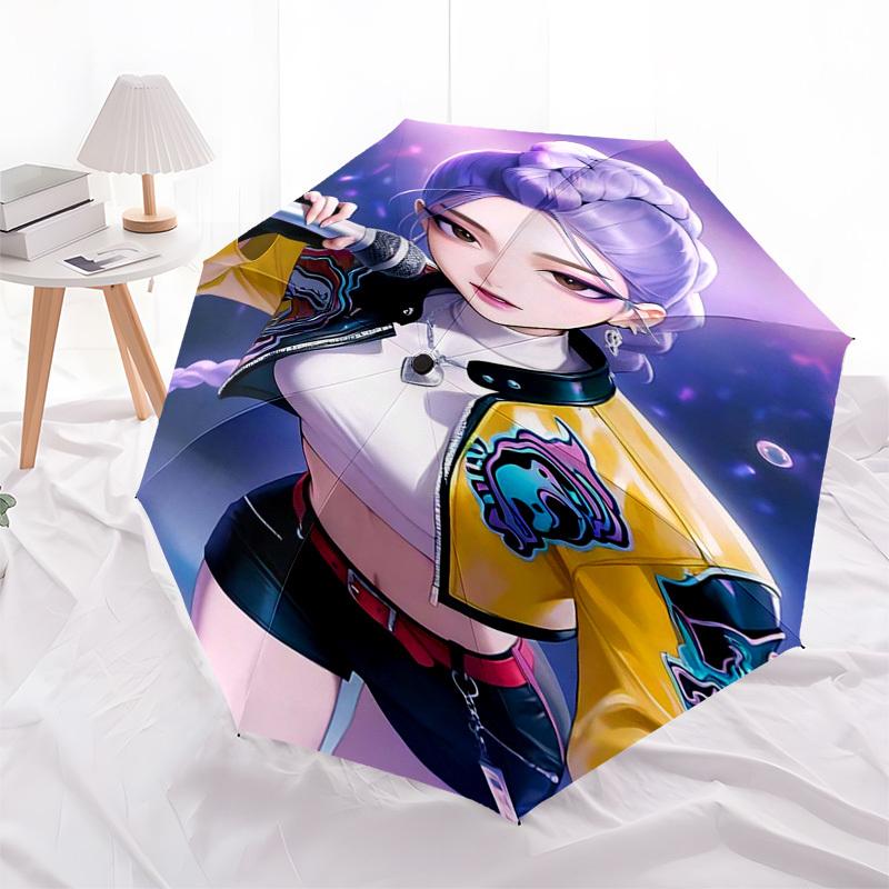 

1pc Snowman Family Winter Scene Automatic Folding Umbrella, Portable 3-Fold Design, 8-Bone Iron Frame Outdoor Umbrella, Festive Gift for Fans, Travele