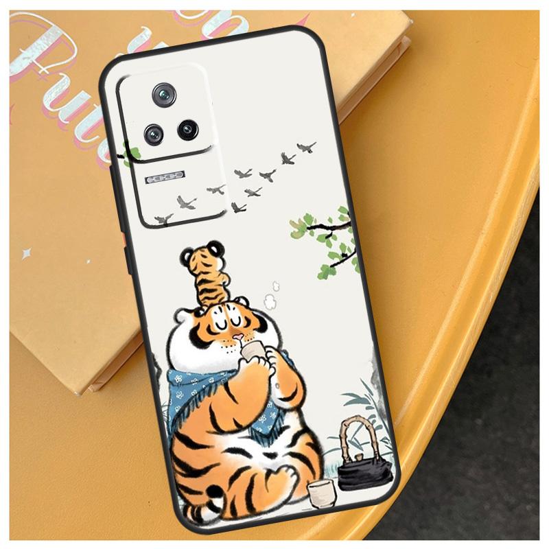 Cartoon Fat Tiger Funda For Xiaomi 17 Pro Max 15 14 Ultra 13T 14T 15T POCO X7 Pro X5 X6 F6 F5 F7 F8 Ultra Case