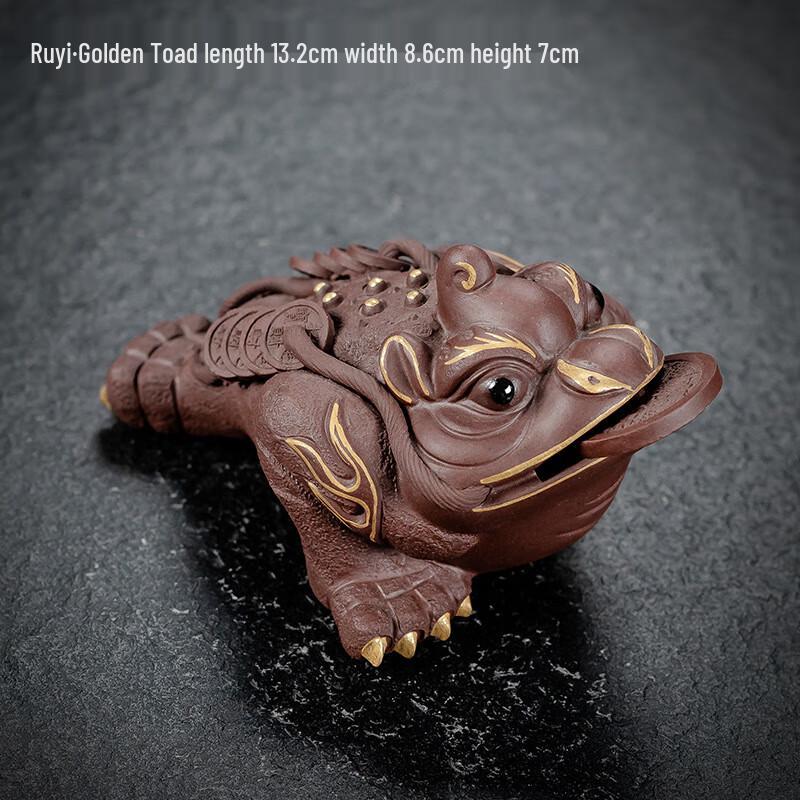 Purple Clay Three-Legged Toad Tea Pet