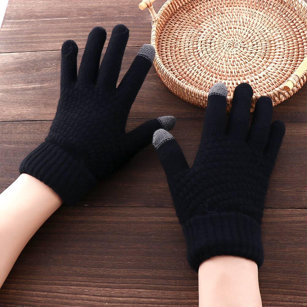 Fitness Mujer Full Guantes Mittens Finger Wrist Woolen Solid Girl Female Touch Women Gloves Warm