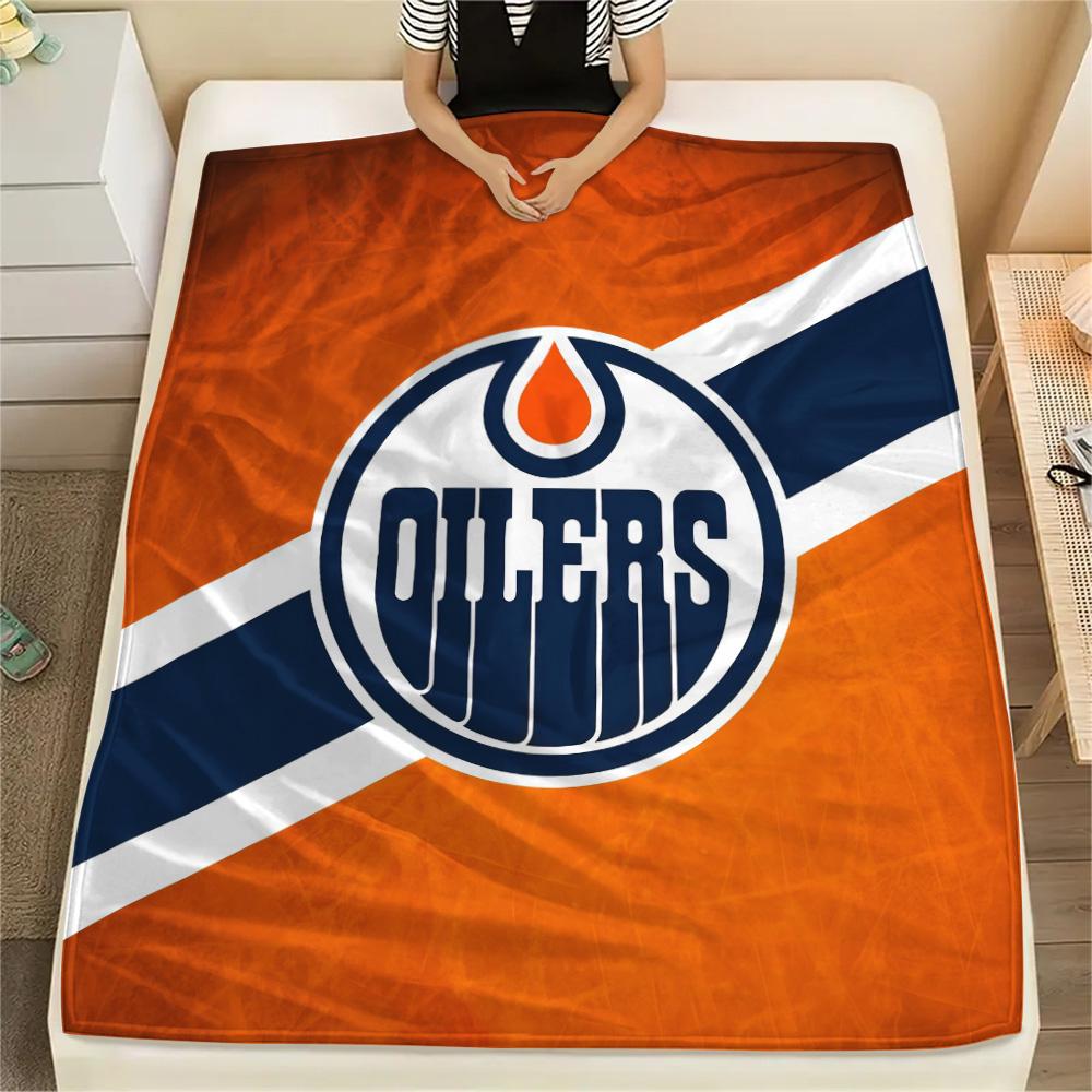 Edmonton Oilers Flannel Blanket, High quality Comfortable for All Seasons, Home Decor, Warmth and Comfort
