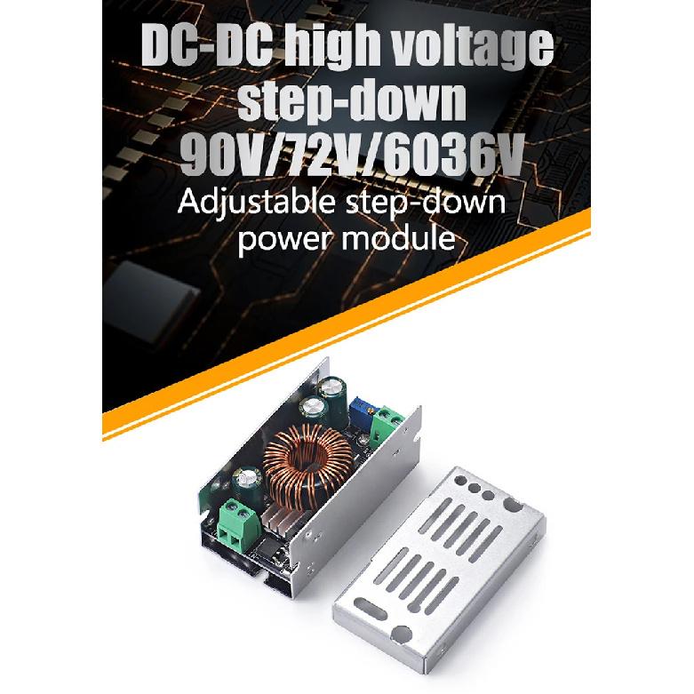 100W 6A DCDC Buck Converter 10-90V 12V 24V 36V 48V 60V 72V 86 to 1.5V-60V Step-down Power Voltage Regulator Module