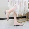 Fashion Spring and Autumn Fashion New Style Popular Sandal Sexy Banquet Transparent Comfortable Crystal Women's High Heels Zapatos Mujer