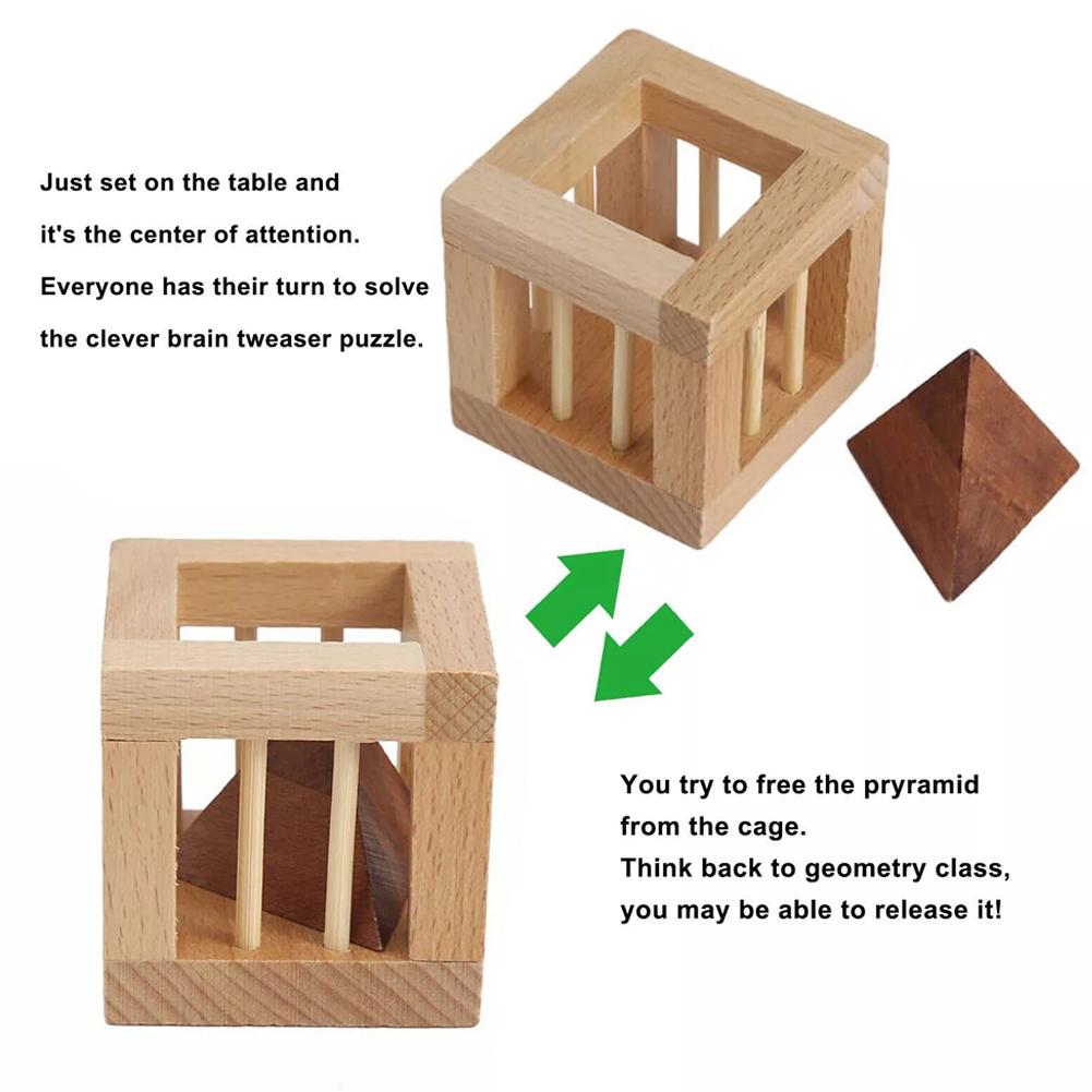 Classic Wooden Unlock Toys Luban Lock Ming Lock Toys Wooden Difficulty Burning Mortise Hig W8S7