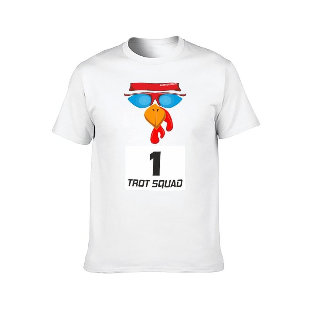 Trot Squad Nummer 1 Läufer Truthahn Thanksgiving Tag Lustiges Vogelgesicht Laufen Kostüm T-Shirt t shirts für Mann Packung Baumwolle T-Shirt