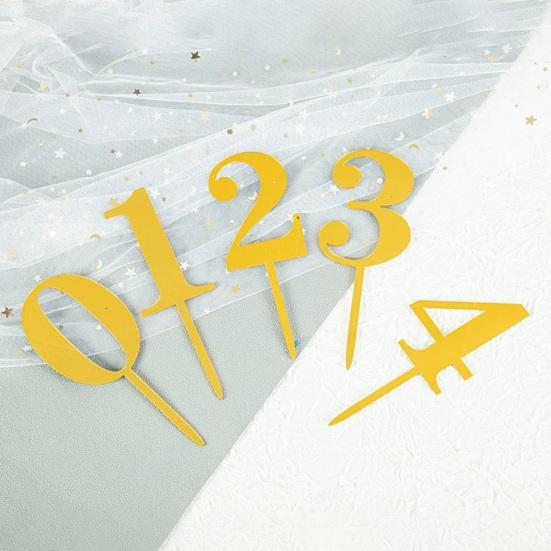 Numbers Birthday Cake Candle Holder Set Acrylic Cake Topper Reusable Party Cake Accessories for Birthdays Anniversaries Weddings