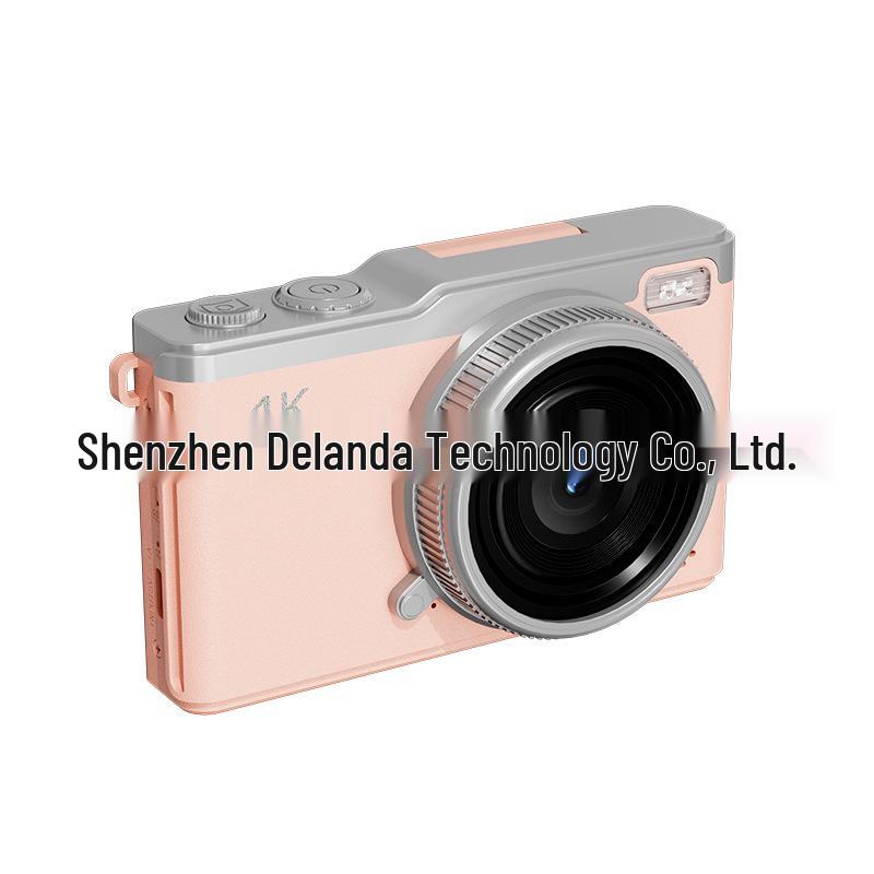 

4K HD Digital Zoom Camera with Front/Rear Flip Screen - Entry-Level Mirrorless for Students and Parties рожевий