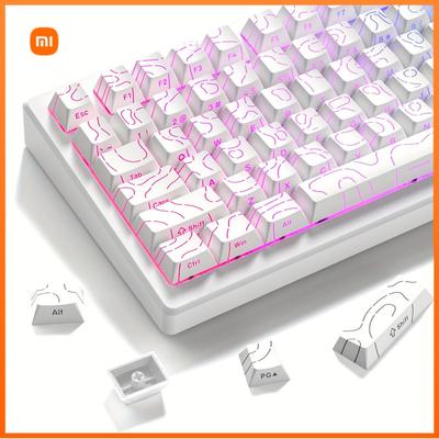 Xiaomi 2026 Contour Line PBT Keycaps 97 Keys Cherry Profile Side Printed Backlit for 61 68 75 84 87 Mechanical Keyboard Magnetic Switch