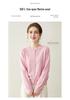 Lekasha Women's 100% Wool Round Neck Long Sleeve Cardigan