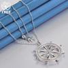 925 Sterling Silver AAA Zircon Round Pendant Necklace Jewelry