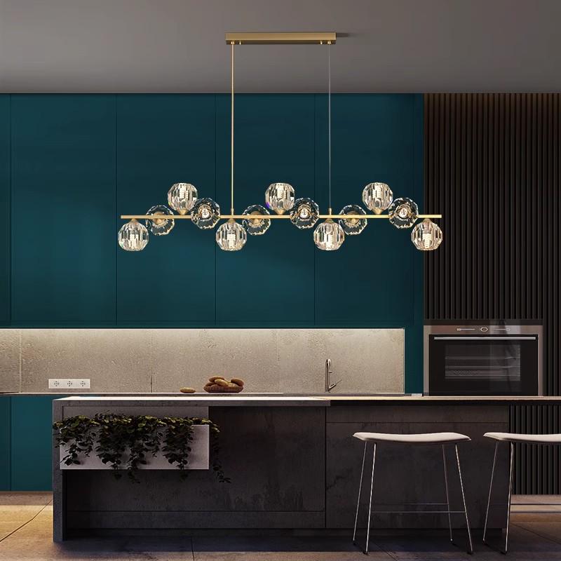 Nordic Luxury All-Copper Crystal Chandelier for Dining and Bar