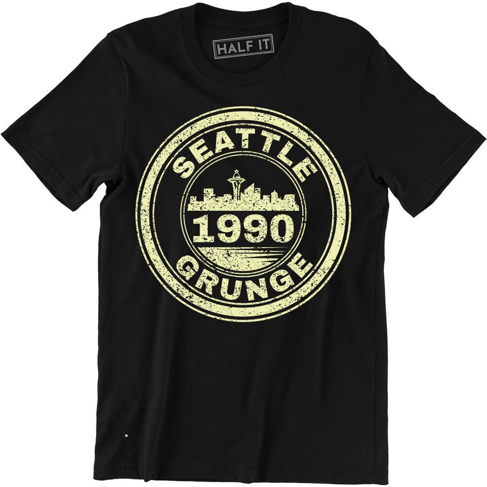 Seattle 1990 Grunge T-shirt Vintage Retro Tee Music Festival Peace Love Party M