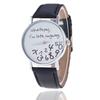 Trendy Fashion Lychee Pattern Quartz Watch Geneva Ladies Belt Student English Watch Large Dial Women's
