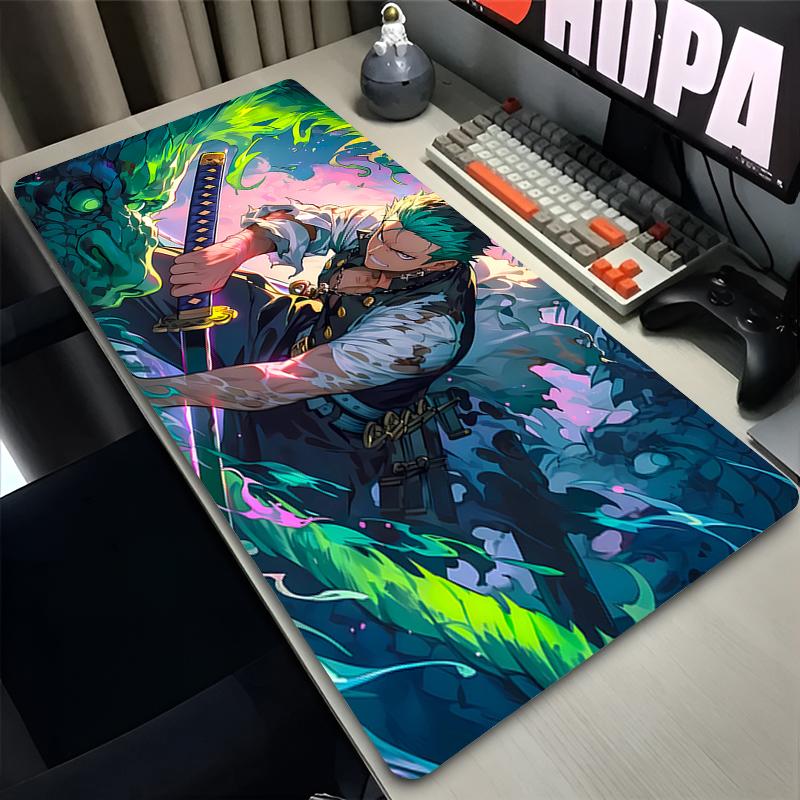 Colorful Anime Mouse Pad Large Extended Non Slip Gamer Desk Mat One Piece Zoro Gaming Office Computer Mouse Pad Smooth Surface
