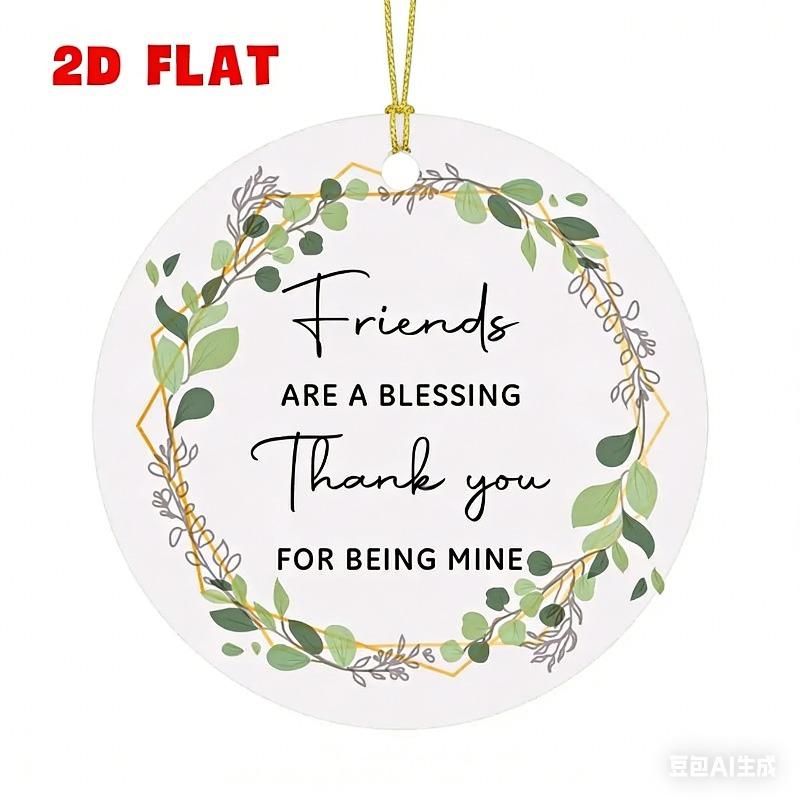 

2D Flat Friends Are A Blessing Acrylic Desk Decor Plaque, Home Decor Plaque Hanging Wall Art Decorative Garden Decoration for Room Door Signs Hangin 8*8CM