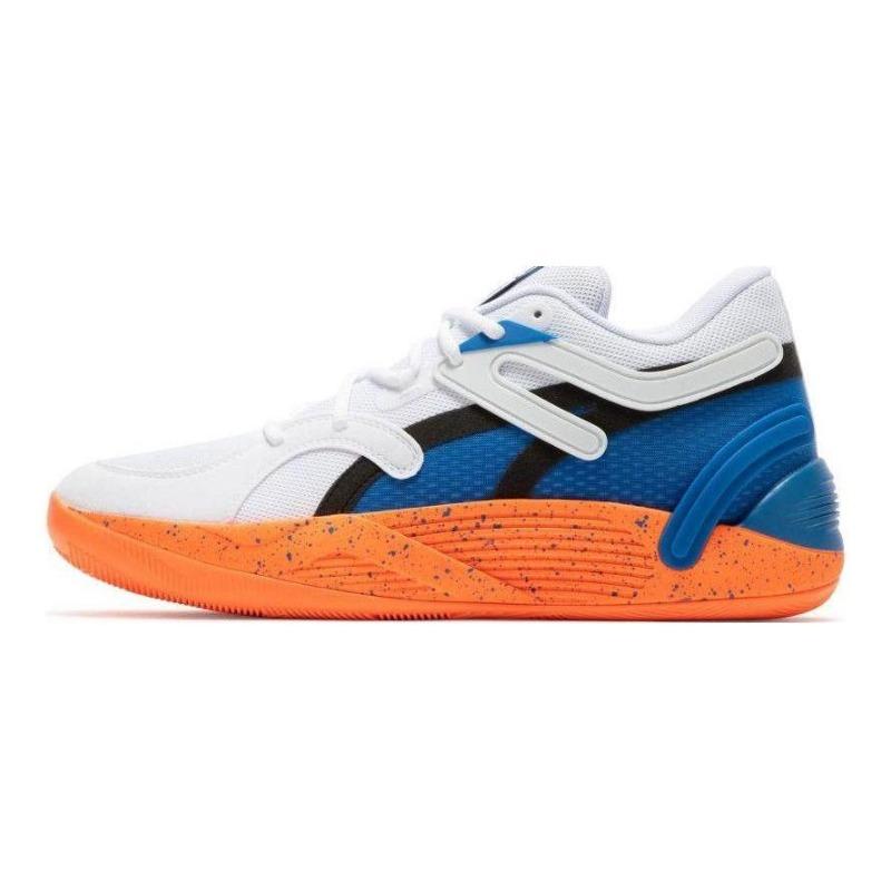 PUMA Trc Blaze Court Nyc Comfortable Versatile Slip-resistant Mid-top Basketball Shoes Men White Blue Orange 379218-01 45