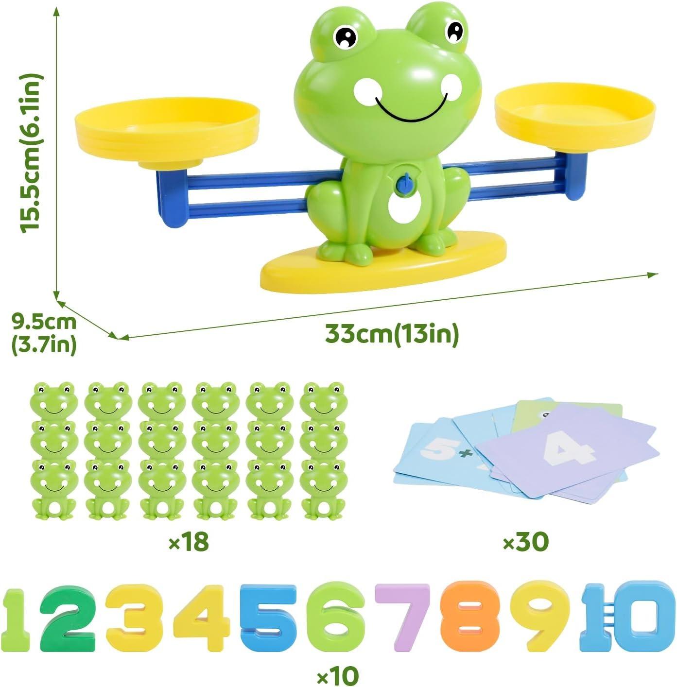 

Frog Balance Scale Toy, Number Counting Blocks Games, Montessori Math Games for Kids, Preschool Kindergarten Learning gift